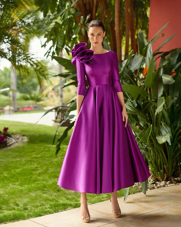 Vestido de fiesta brocado midi